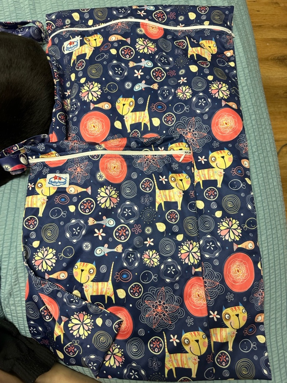 Cloth diaper wet bag set of 2